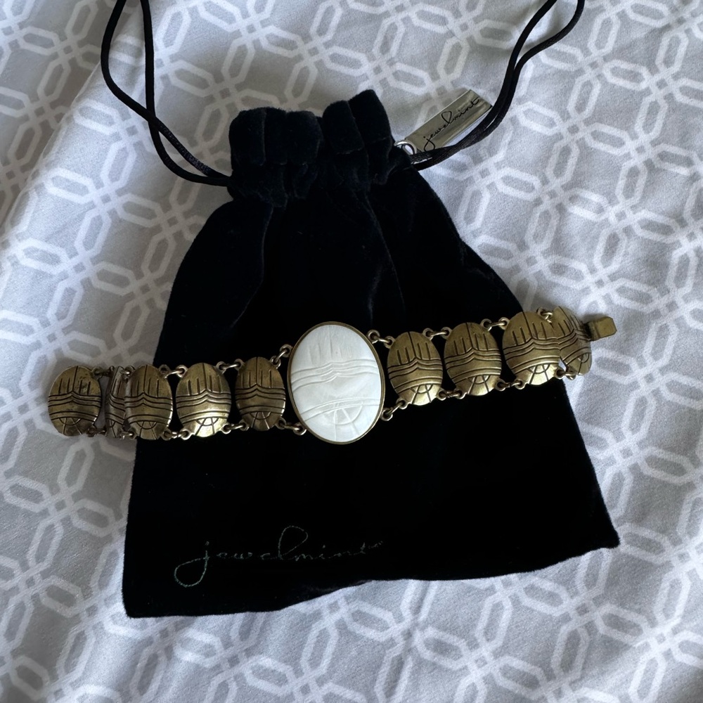 Jewelmint Gold and White Bohemian Bracelet